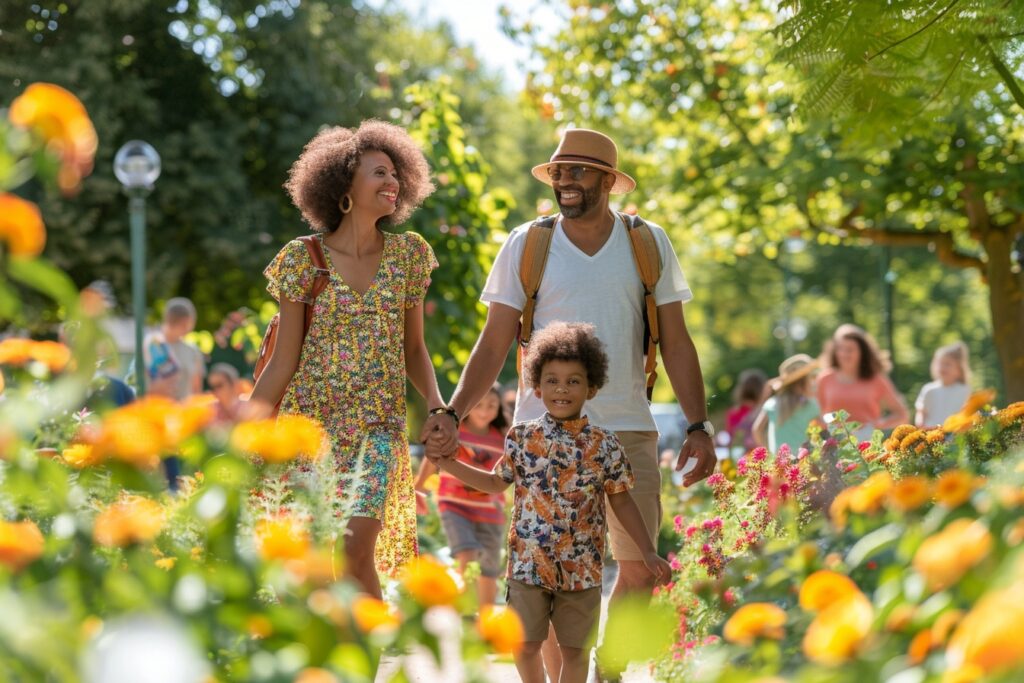 Famille profitant joyeusement d'activités de loisirs locales à Mulhouse lors d'un déménagement